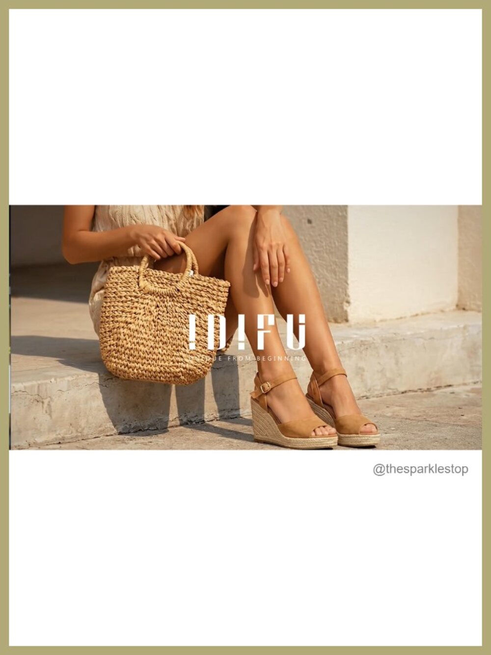 IDIFU IN4 Espadrilles Wedges Sandals for Women Platform Peep Open Toe Slingback - Picture 6 of 6